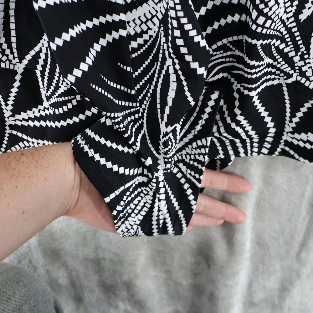 Swim Solutions Romper Swimsuit Womens 18W Black Palm Print Tropical $122 NWT - Picture 15 of 16